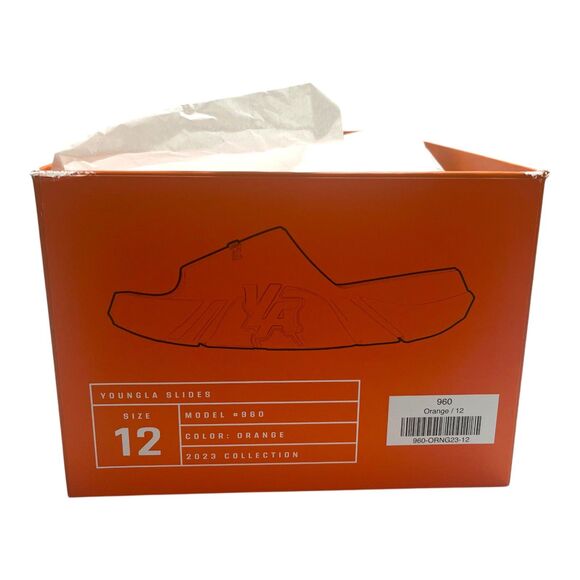 YoungLA Men's Slides Cloud 9 Sandals, Slip-on, Orange, Size 12, 2023 Collection - Picture 6 of 8
